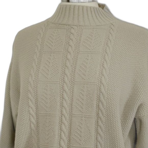 Vintage 80s Cape Cod Sportswear Beige Textured Sweater - Picture 2 of 5